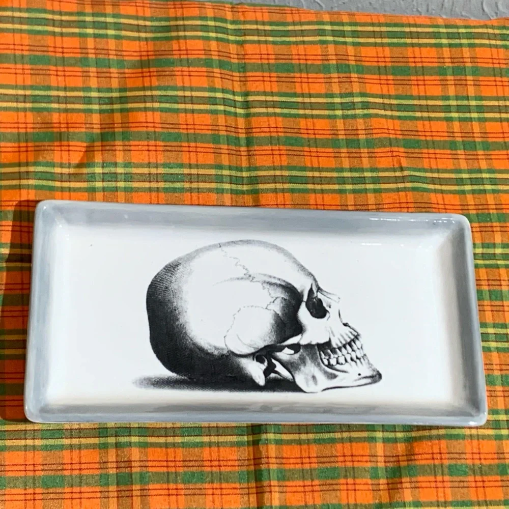 Halloween White Skull Design Tray